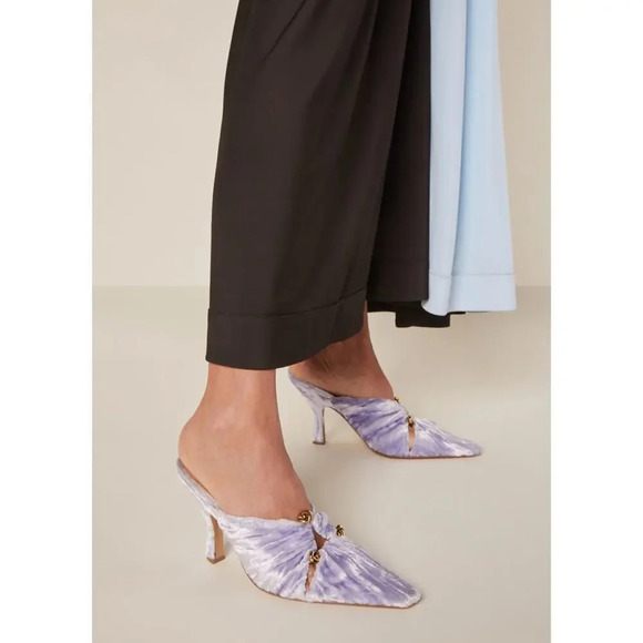 Bottega Veneta Bunnie Velvet Mule Pump Lavender Purple Size 7 - Picture 1 of 7